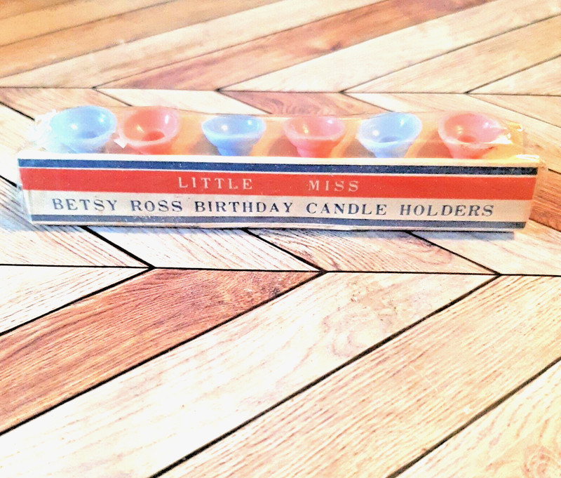 Betsy Ross Birthday Candle Holders New Sealed In Package Made in Hong Kong Vtg