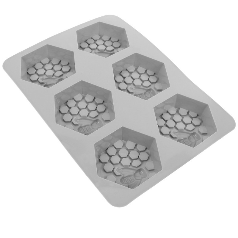 6 Pack Reusable Silicone Honeycomb Soap Mold Non Stick Handmade Soap Tray
