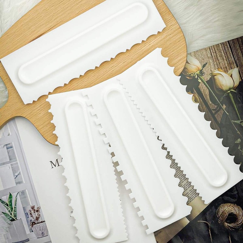 10 Inch White Cake Scraper Decorating Comb Icing Smoother Mousse Tool gallery