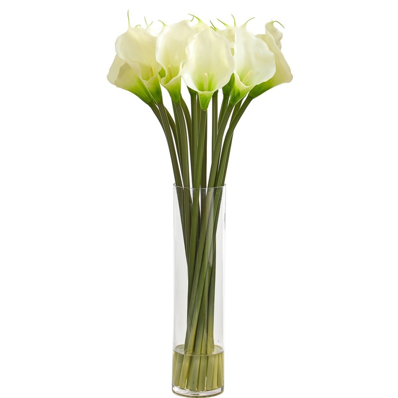 Nearly Natural 28In. Calla Lily Artificial Arrangement 1588-Wh