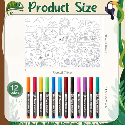Mindsoft Coloring Craft Coloring Pillowcase Pillowcase with 12 Pcs Easter Bunny gallery