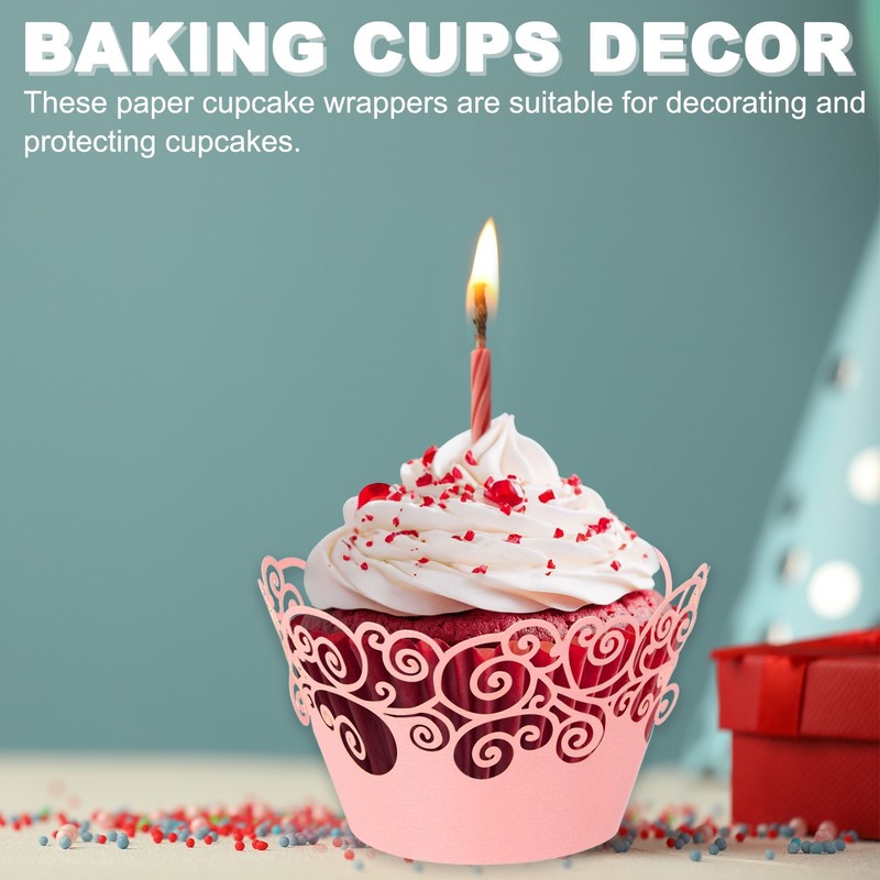 Cupcake Wrappers Paper, 50 Pack Baking Cups Standard Cloud Decor, Light Yellow gallery