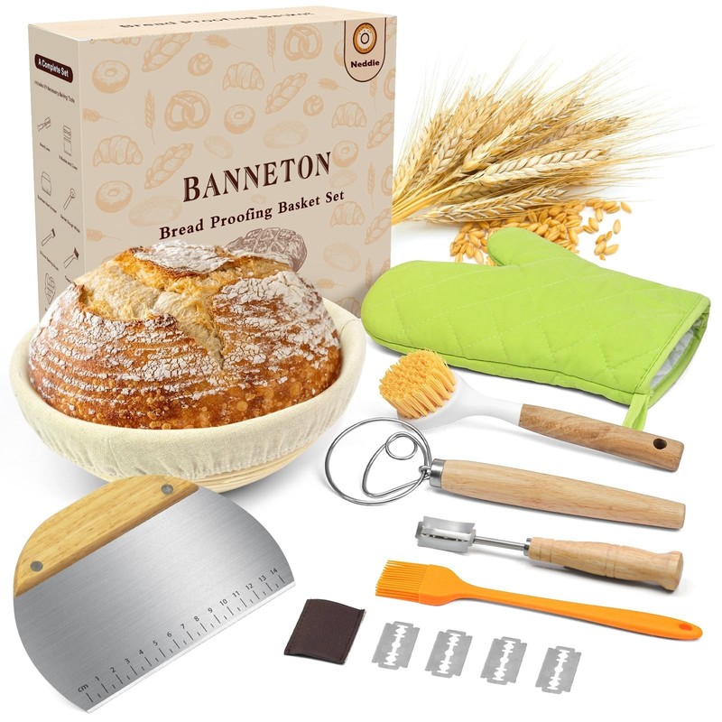 Neddie Bread Proofing Baskets Set Sourdough Bread Baking tools sourdough star…