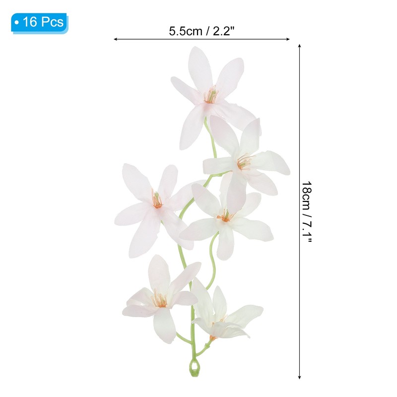 16Pcs 7" Artificial Orchid Flower Floating Candles Simulation Flower Pink gallery