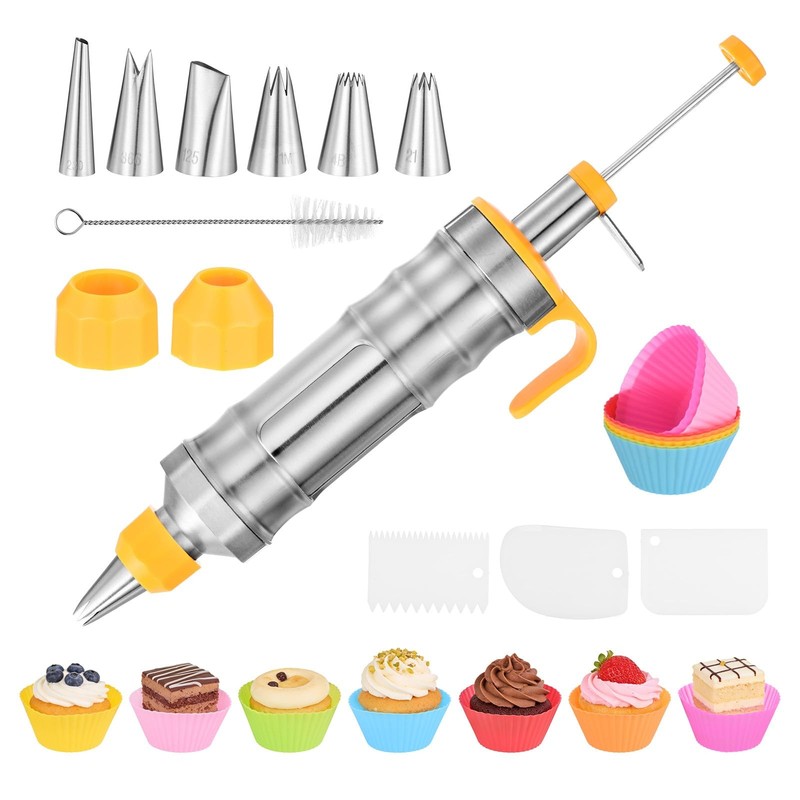 Dessert Decorating Set, Cake Decorating Kit with 6Pcs Stainless Steel Piping …