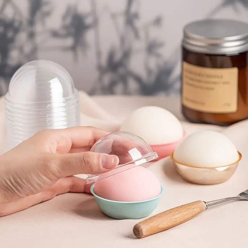 10PCS Round Pastry, Cupcake Spherical Box, Transparent Packaging(Gold) gallery