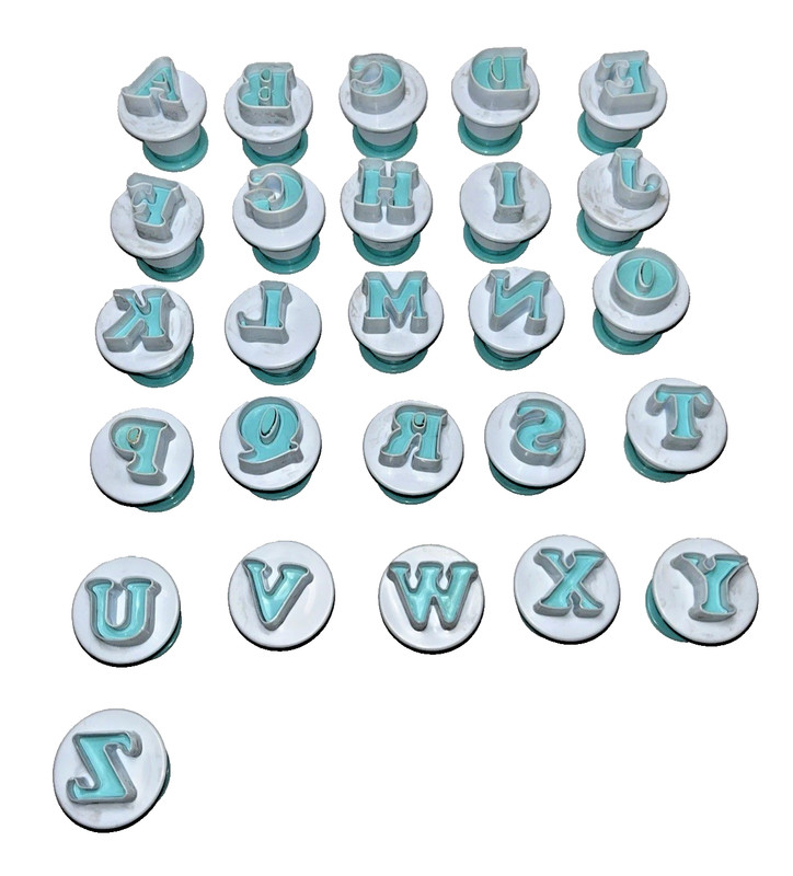 Push Easy Mini Alphabet Cutters For Clay Or Dough For Artist Or Bakers