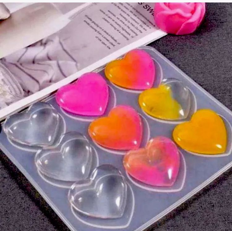 Heart Silicone Mold Resin Chocolate Soap Candle Candy Pendant 9 Cavity gallery