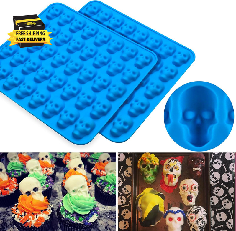 4Pcs Gummy Skull Chocolate Molds, Gummy Skull Candy Molds, Non-Stick Silicone Ca gallery
