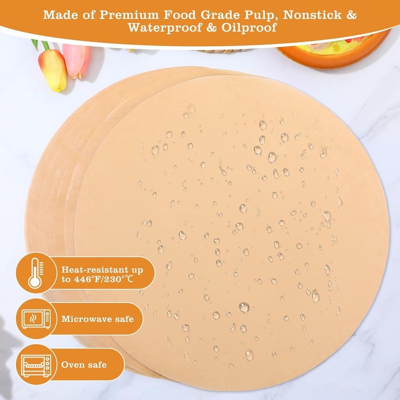 80 Pcs 20 Inch Round Parchment Paper, Non Sti Unbleached Baking Liners gallery