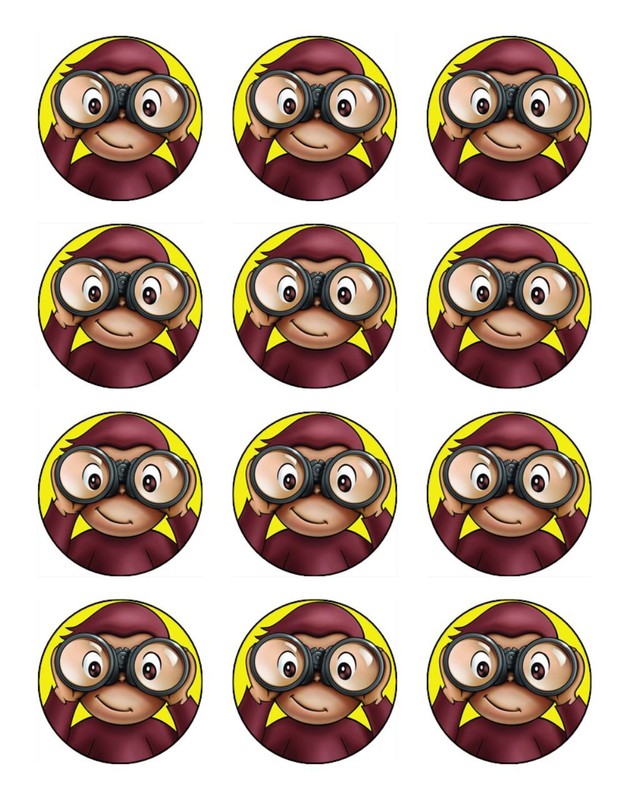 Curious George Edible Cupcake Toppers Wafer Birthday Cake Decoration (2 Sizes) gallery