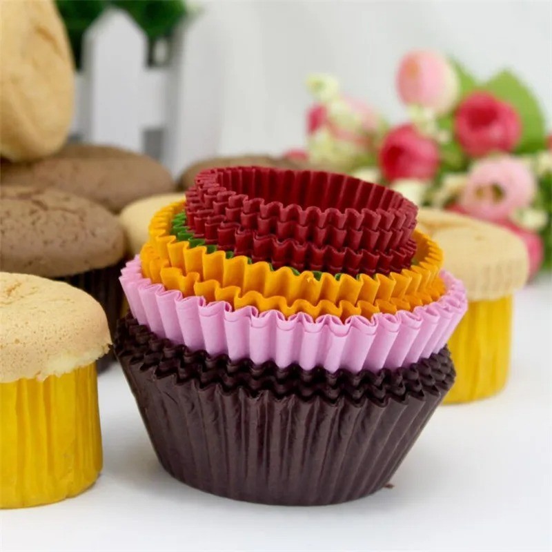 100Pcs Candy Color Cupcake Paper Liners Muffin Cases Baking Cups for Cupcakes gallery