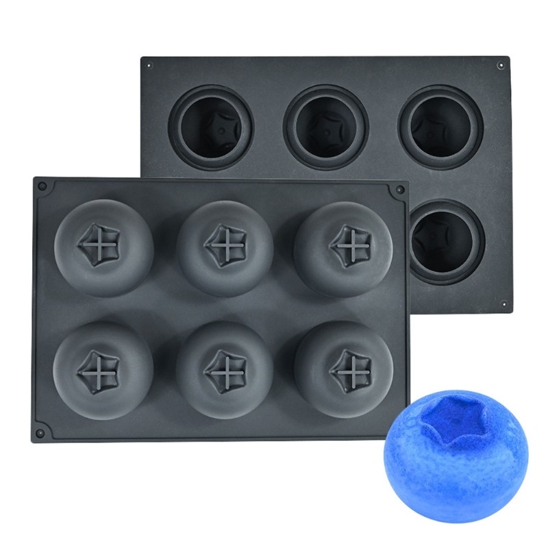 6 Cavity Silicone Cake Molds For Blueberry Shape Cake Dessert Making Accessories gallery