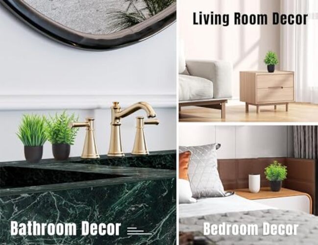Fake Plants Packs Artificial Plants Small Faux Plants Black Bathroom 4 Green gallery