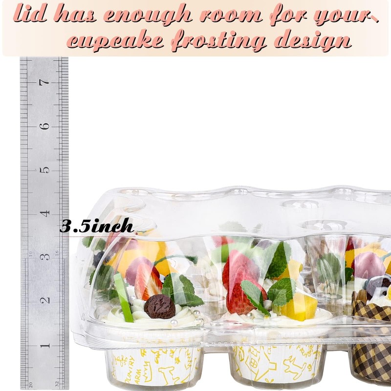 24 Counts x 10 Sets Cupcake Containers Cupcake Boxes Plastic Cupcakes Carrier... gallery