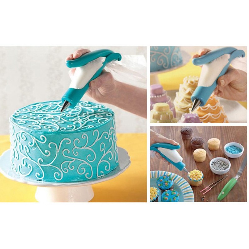 6 Pcs Cake Decorating Pen Tool Kit Icing Piping Nozzles Bags for Party Cakes gallery