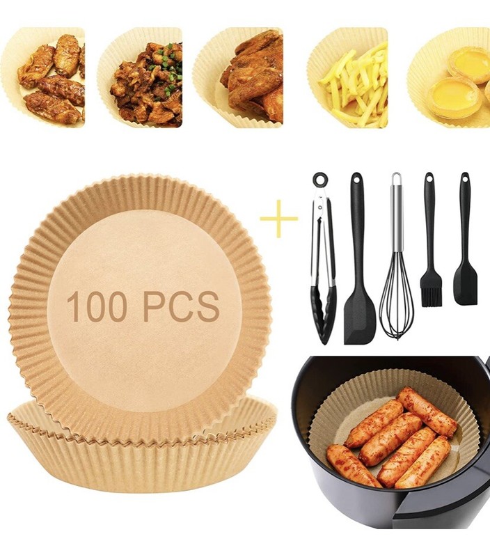 Air Fryer Parchment with Utensils Set
