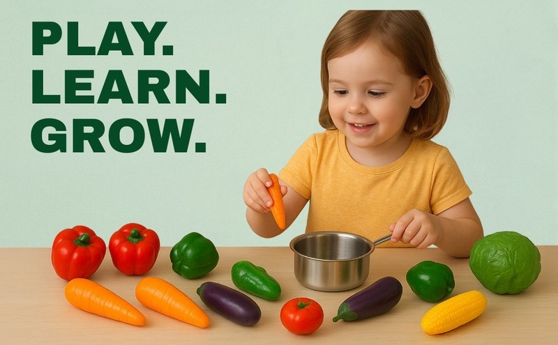 20 Pieces Play Vetables Playset - Life-Sized Toy Food for Kids Kitchen, gallery