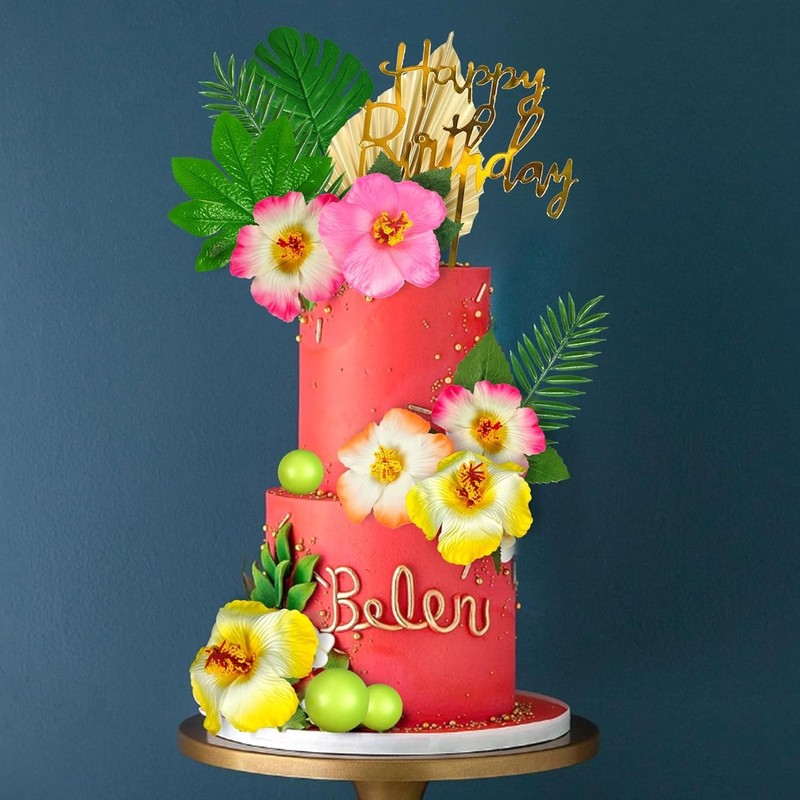 Colorful Flower Cake Topper Set - Summer Theme gallery