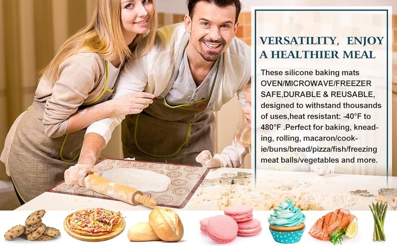 Macaron Silicone Baking Mats Kit (16pcs set) Macaroon Baking Mat Set of 2 Half gallery