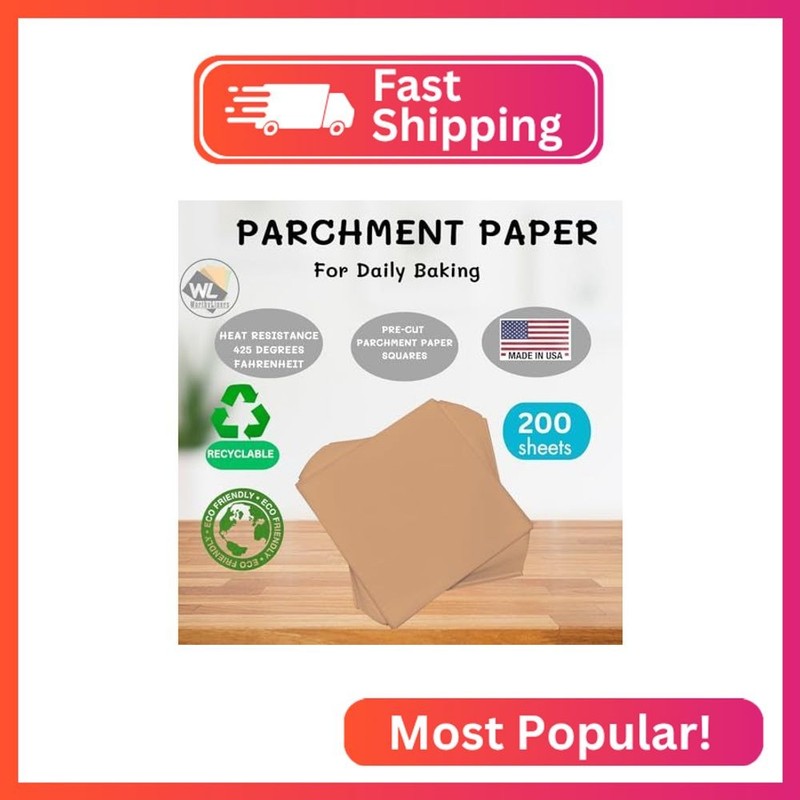 7x7 Inch Natural Parchment Paper Squares 200 Sheets | Made is USA | Worthy Liner gallery