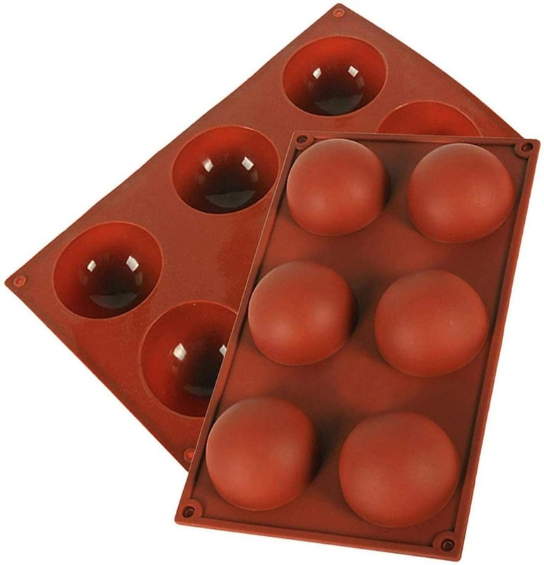 6-Cavity Silicone Cake Mold Hot Chocolate Bombs Mould 3″ Half Ball Sphere Large
