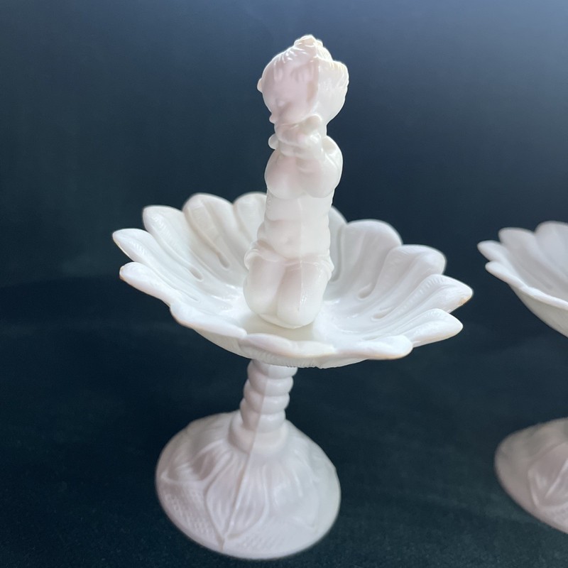 Set of 2 vintage Wilton Cake Topper Cherub fountain flutist 1970s flute cupcake gallery