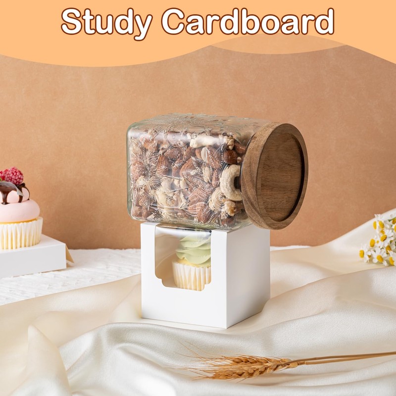 28PCS Cupcake Boxes, Individual Cupcake Containers with Window, Food Cupcake ... gallery