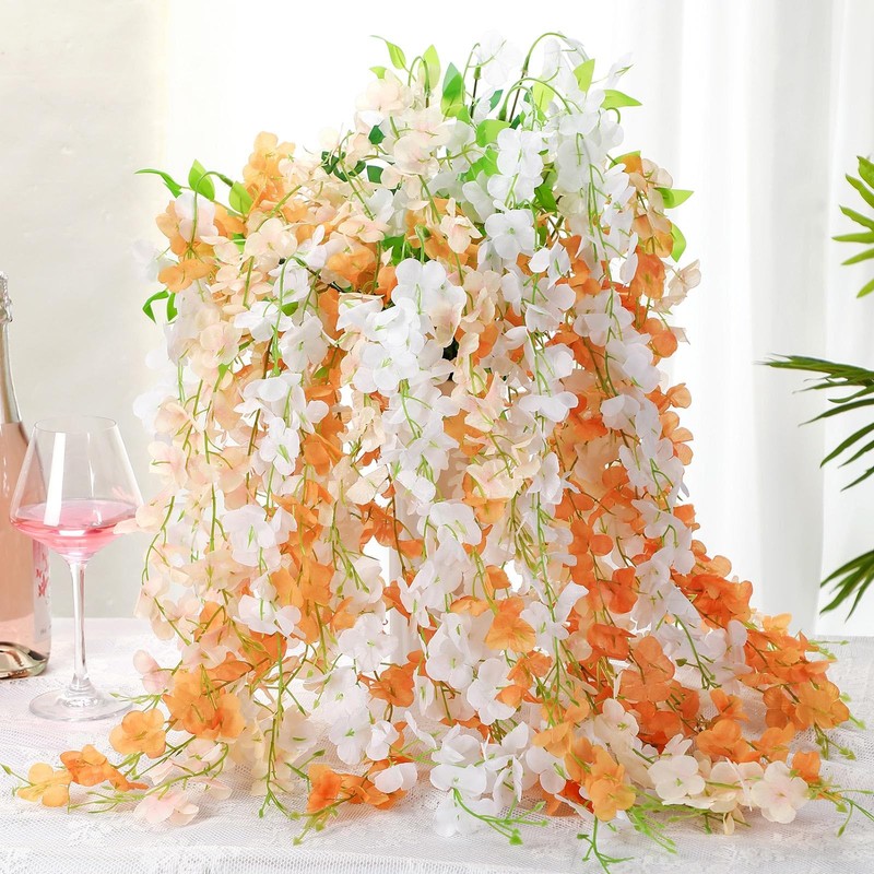 Thiccywoov 24 Pcs Wisteria Hanging Flowers 3.6 Feet Artificial Fake Wisteria gallery