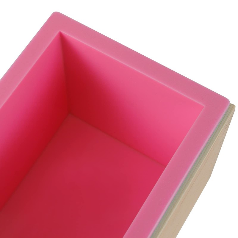 ZEONHAK 2 Pack 42 OZ Rectangular Soap Mold, Flexible Loaf Mold with pink gallery