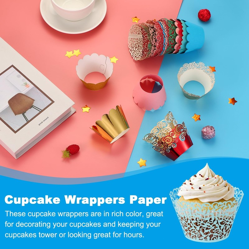 Cupcake Wrappers , 50 Pack Baking Cups Standard Vine Decoration for Anniversa... gallery