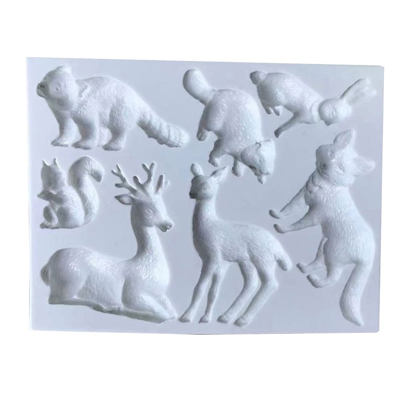 Forest Animals Deer Rabbit Molds Handmade Soap Craft Kitchen Baking Fond Family gallery