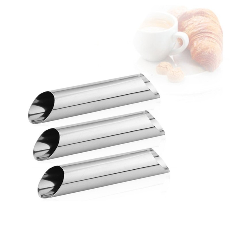 3 PCS Stainless Steel Connoli Molds Cannoli Tubes Set Form Shell