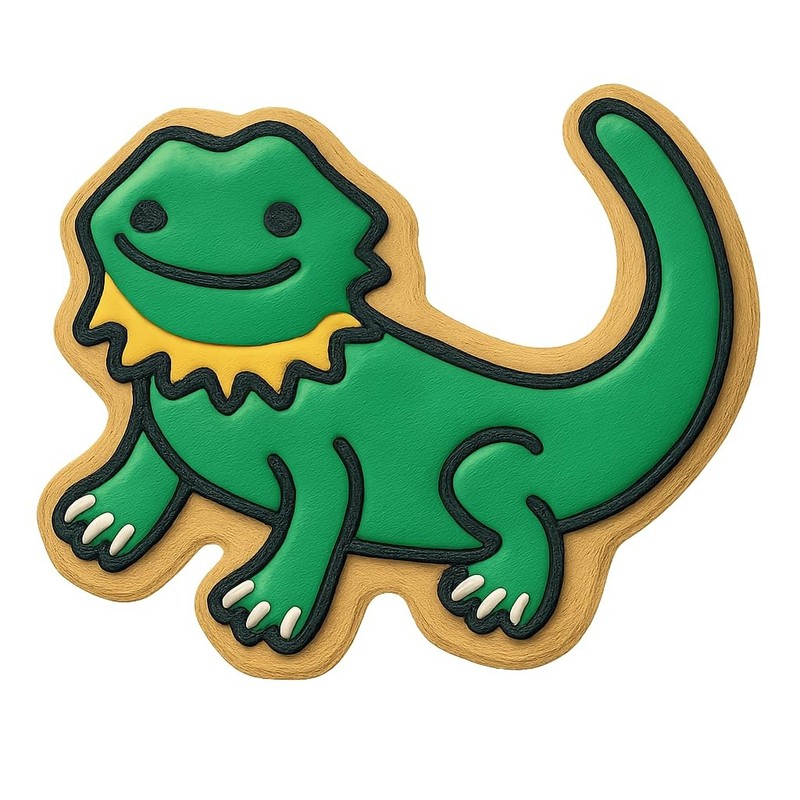 Playful Pogona Bearded Dragon Cookie Cutter & Stamp - 4x3 gallery