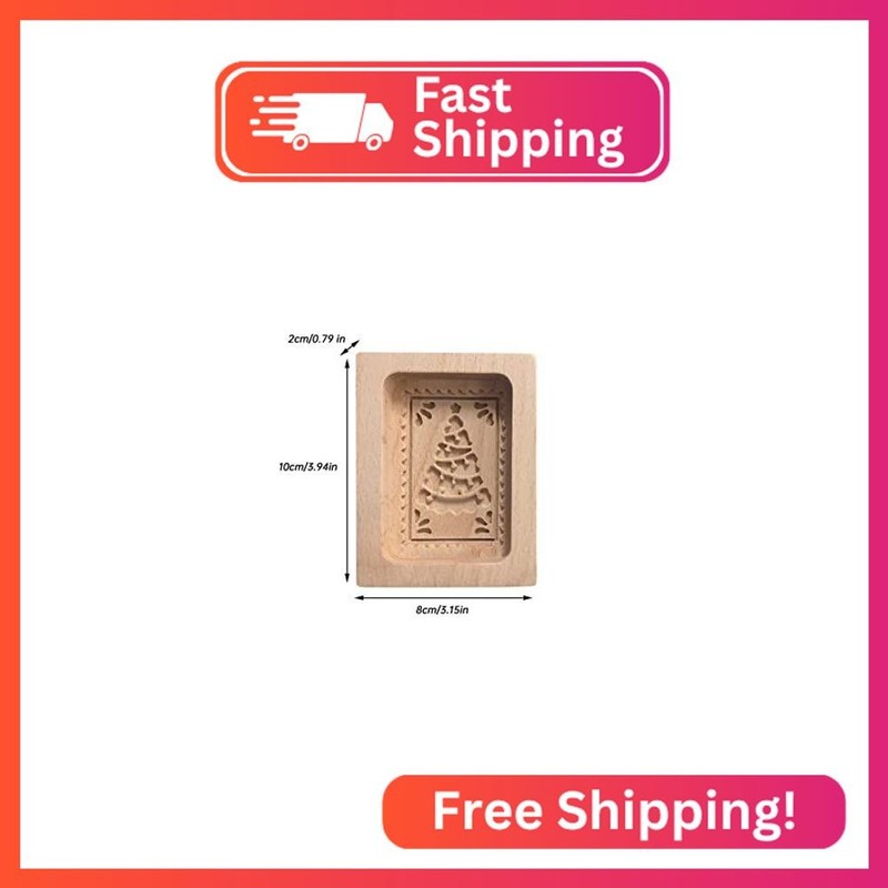BLOWEST Carved Wooden Cookie Mold, Kitchen Cookie Cutter Gingerbread Cookie Stam gallery