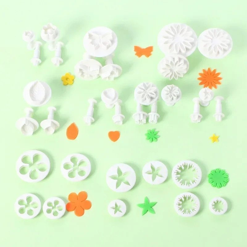 33Pcs/Set Plunger Cutter Fondant Cutter Cake Cookie Mold DIY 3D Decorating Tools gallery