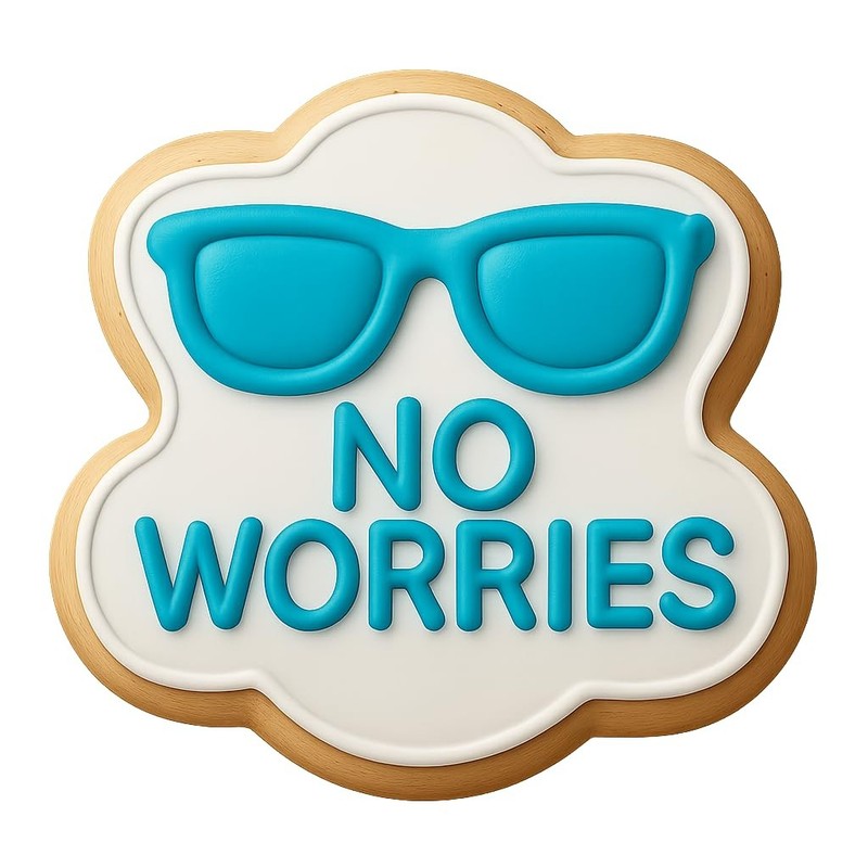 Sunglasses No Worries Logo Cookie Cutter & Stamp, Fondant & Clay Cutter - 3.9x4" gallery
