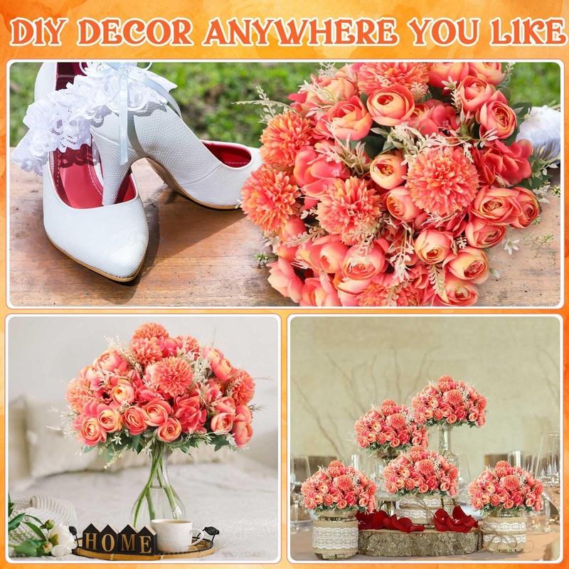 Tigeen 12 Bundles Peonies Artificial Flowers Faux Roses Silk Flowers Hydrangea A gallery