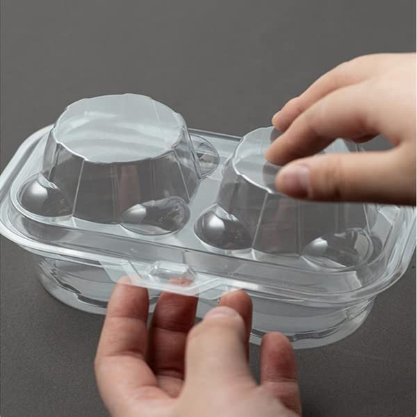 30 PCS Clear Cupcake Boxes 2 Compartment Plastic Stackable Carrier Holder gallery