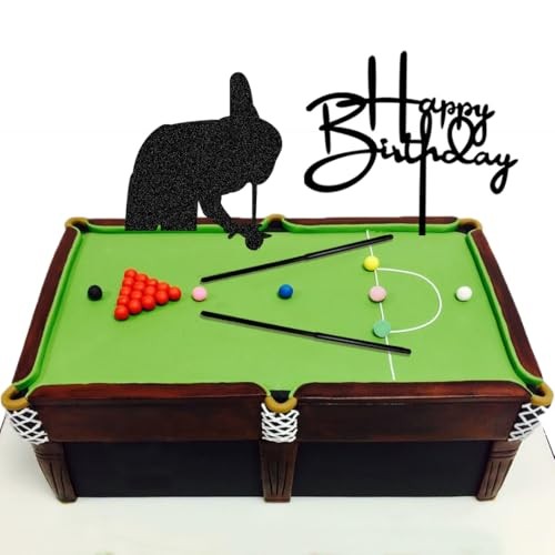 Billiards Cake Topper Billiards Birthday Decoration with Red Green Black White gallery