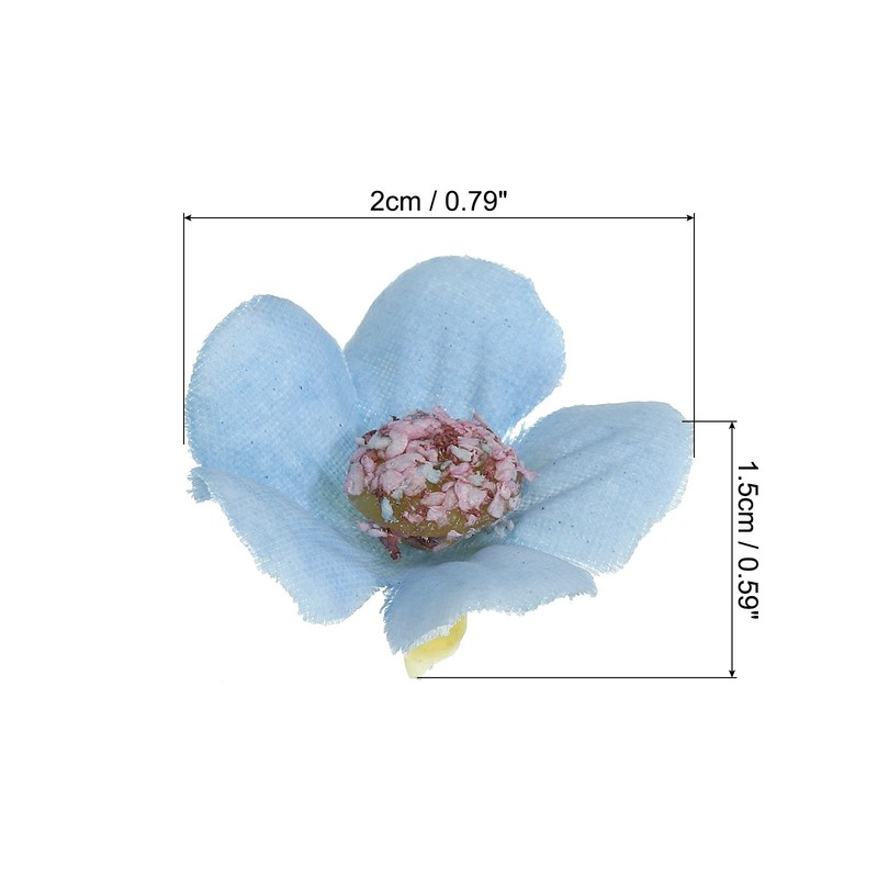 50Pcs 0.79" Artificial Silk Daisy Flower Heads Fake Flowers for DIY Dark Blue gallery