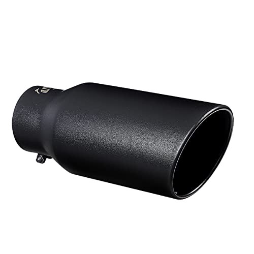 Coated Stainless Steel Car Exhaust Tip - 3.5" Inlet Bolt on Design - Black gallery