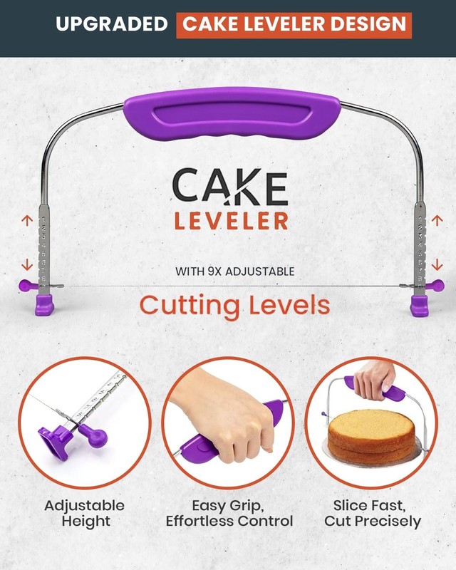 50PC Cake Decorating Supplies Kit - 12" Rotating Turntable, Leveler, Spatulas & gallery
