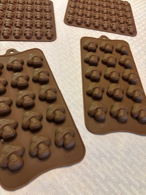 3 Skull and 2 Mushroom silicone candy molds gallery