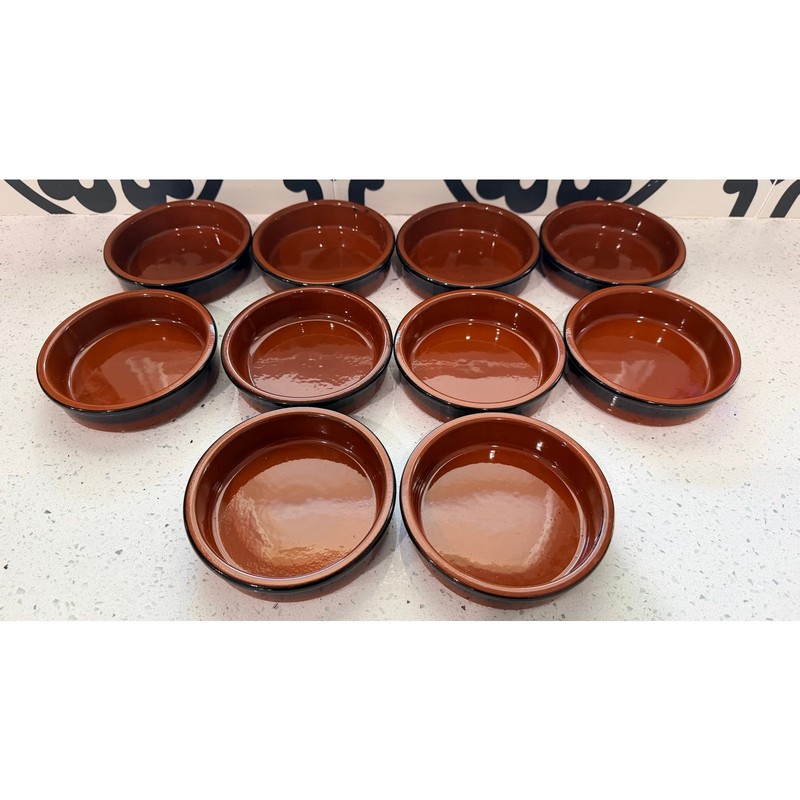 Set of 10 CERMER Glazed Clay Ramekin Brulee Dessert Sauce Dips Dishes