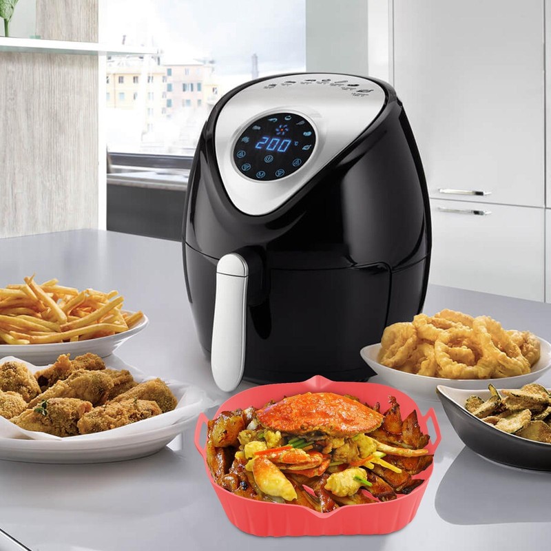 Air Fryer Silicone Pot Air Fryer Basket Linings Non-Stick Safe Oven Baking Tray gallery
