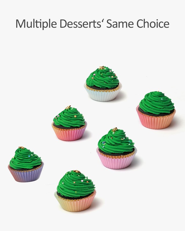 300 PCS Cupcake Liners Food Grade Gradient Design Muffin Paper Baking Cups gallery