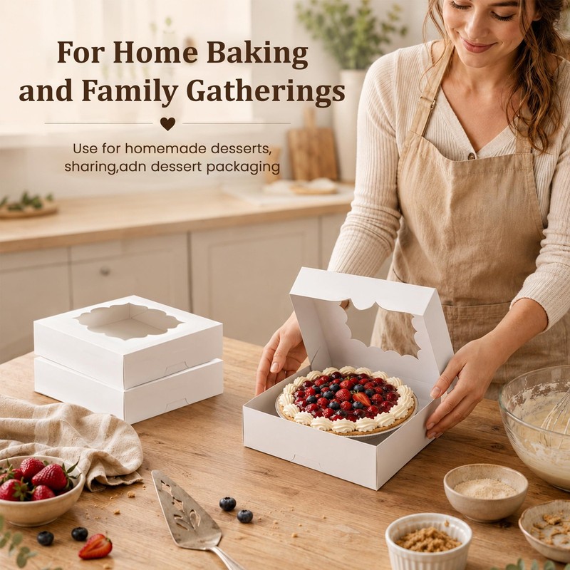 20 Pack Pie Boxes 10x10x3inch Bakery Boxes with Window Dessert Pastry Box for... gallery