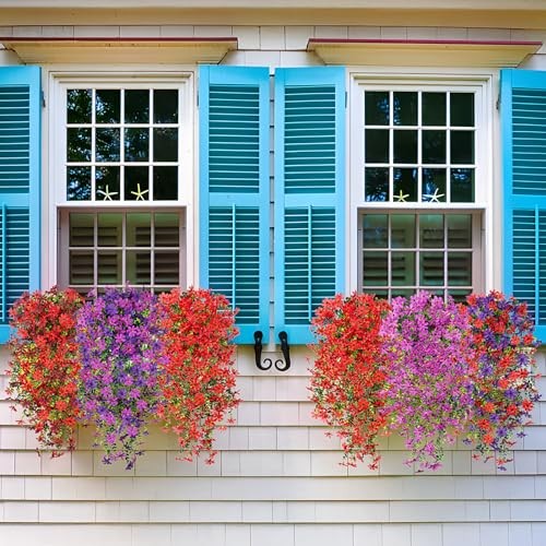 2 PCS Artificial Hanging Flowers Outdoor Spring Summer Decoration, B-purple gallery