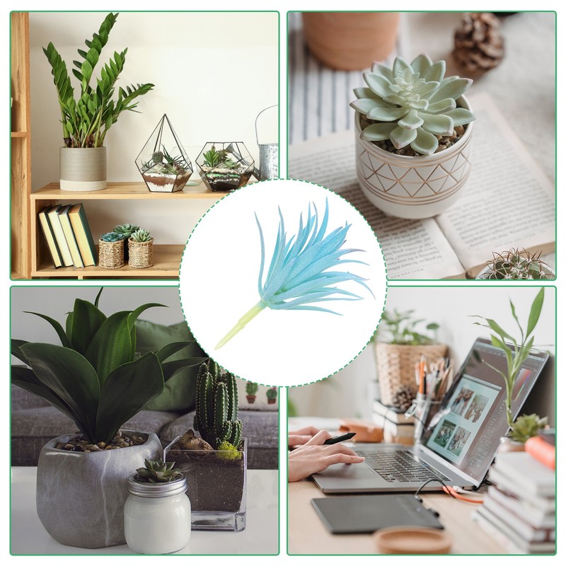 2Pcs Artificial Succulent Plants Unpotted Small Fake Plants Blue gallery